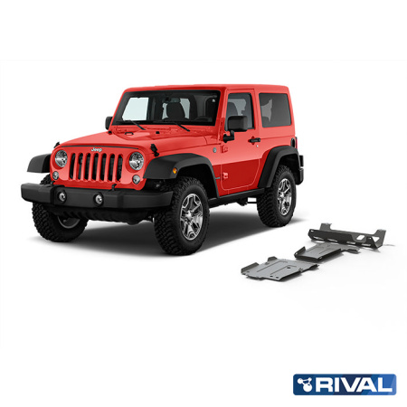 Ensemble de plaques de protection (Moteur, Boîte de vitesses, Boîte de transfert, Tuyau d’échappement, Réservoir de carburant) Jeep Wrangler 2017-2021; 2 l. / essence; 3,6 l. / essence